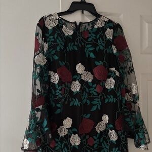 Floral overlay dress